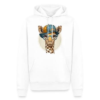 Girafe à la mode - Sweat à capuche Premium bio Homme - blanc - Devant - Nico (187cm)