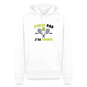 J'Peux Pas J'Ai Tennis Sport Cadeau Humoristique - Sweat à capuche Premium bio Homme - blanc - Devant - Nico (187cm)