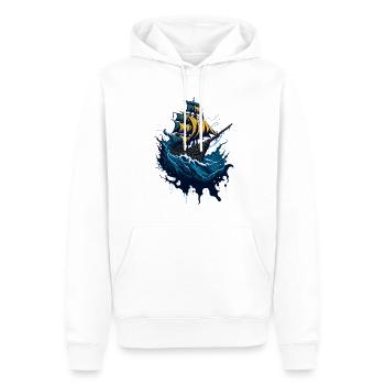 Piratenschiff in stürmischer See - Männer Premium Bio Hoodie - Weiß - Vorne - Nico (187cm)