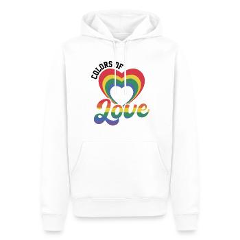 Colors Of Love Regenbogen Herz - Männer Premium Bio Hoodie - Weiß - Vorne - Nico (187cm)