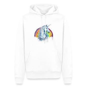 Magisches Aquarell Regenbogen Einhorn - Männer Premium Bio Hoodie - Weiß - Vorne - Nico (187cm)