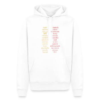 Sourire dans les pays du monde - Sweat à capuche Premium bio Homme - blanc - Devant - Nico (187cm)