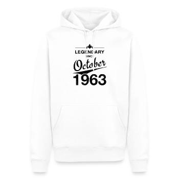 60. Geburtstag Legendär Oktober 1963 Jahrgang 63 - Männer Premium Bio Hoodie - Weiß - Vorne - Nico (187cm)