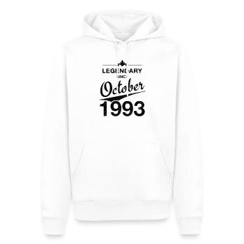 30e anniversaire Légendaire Octobre 1993 Volume 93 - Sweat à capuche Premium bio Homme - blanc - Devant - Nico (187cm)