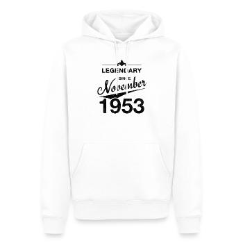 70th Birthday Legendary November 1953 Volume 53 - Men’s Premium Organic Hoodie - white - Front - Nico (187cm)