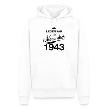 80. Geburtstag Legendär November 1943 Jahrgang 43 - Männer Premium Bio Hoodie - Weiß - Vorne - Nico (187cm)