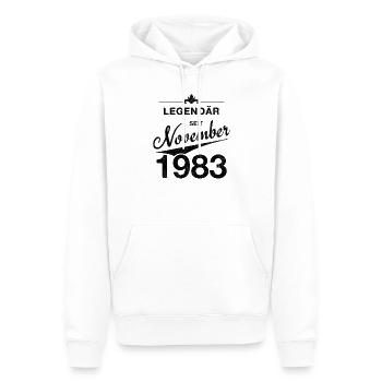 40. Geburtstag Legendär November 1983 Jahrgang 83 - Männer Premium Bio Hoodie - Weiß - Vorne - Nico (187cm)