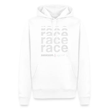 RACE Saison « Enfer » - Racing Motorsport Simracing - Sweat à capuche Premium bio Homme - blanc - Devant - Nico (187cm)