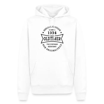 90. Geburtstag Jahrgang 1934 Oldtimer 90 Jahre - Männer Premium Bio Hoodie - Weiß - Vorne - Nico (187cm)