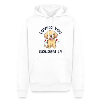 Loving You Golden-ly Golden Retriever - Men’s Premium Organic Hoodie - white - Front - Nico (187cm)