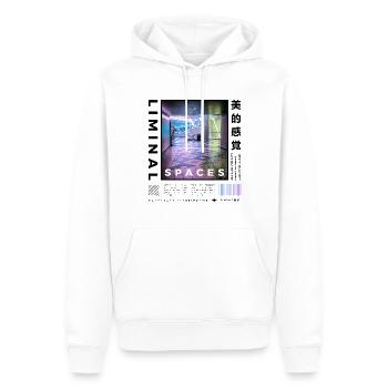 Liminal Spaces Retro 80s & 90s Backrooms Vaporwave - Männer Premium Bio Hoodie - Weiß - Vorne - Nico (187cm)