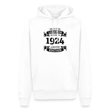De vraies légendes sont nées en 1924 100e anniversaire - Sweat à capuche Premium bio Homme - blanc - Devant - Nico (187cm)