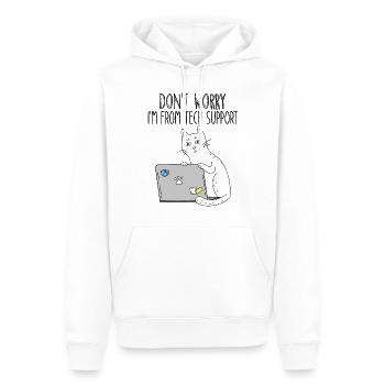Don't Worry I'm From Tech Support - Men’s Premium Organic Hoodie - white - Front - Nico (187cm)