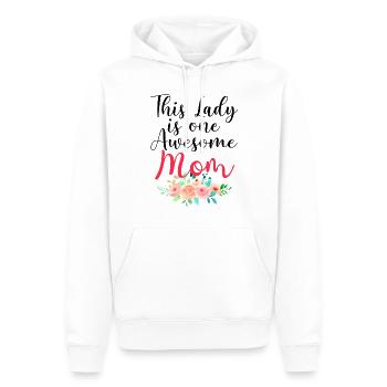 This Lady Is One Awesome Mom - Men’s Premium Organic Hoodie - white - Front - Nico (187cm)