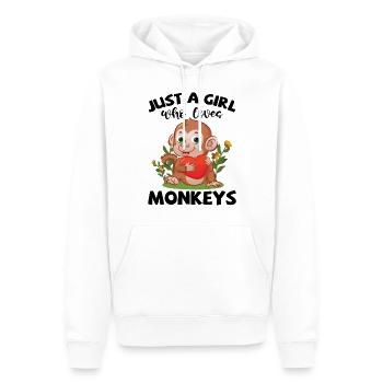 Just A Girl Who Loves Monkeys - Men’s Premium Organic Hoodie - white - Front - Nico (187cm)