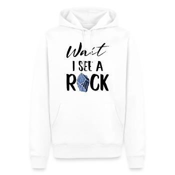 Funny Geologist - Wait I See A Rock - Men’s Premium Organic Hoodie - white - Front - Nico (187cm)
