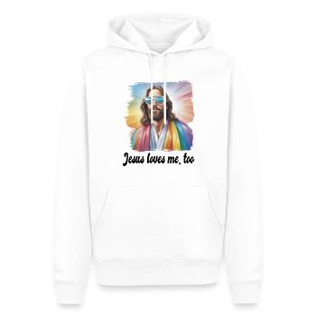 Jesus is proud too pride gay homosexuell Spruch - Männer Premium Bio Hoodie - Weiß - Vorne - Nico (187cm)