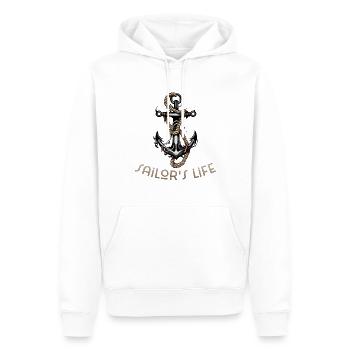 Vie de marin - Ancre nautique - Sweat à capuche Premium bio Homme - blanc - Devant - Nico (187cm)