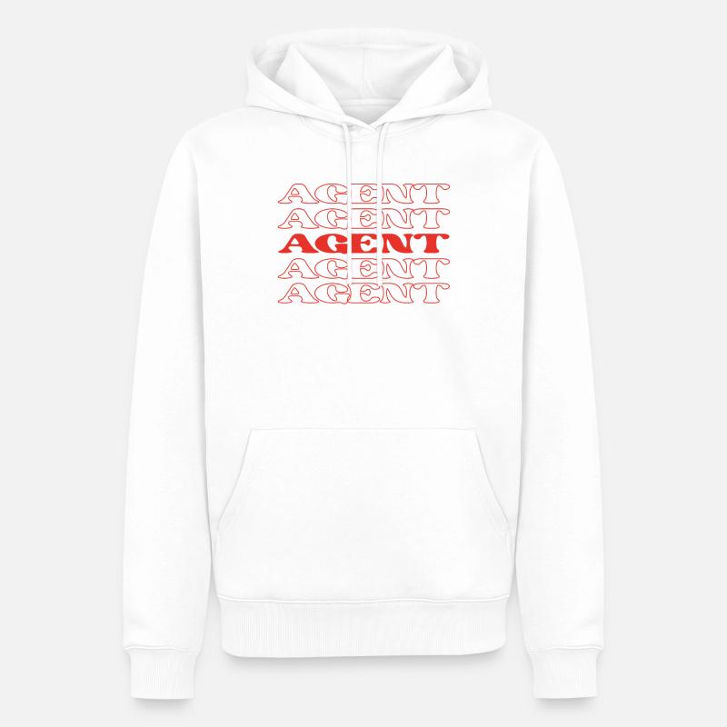 Agent Broker Operative Handler Agentur - Männer Premium Bio Hoodie - Weiß