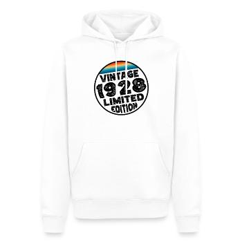 Édition limitée depuis 1928 Cadeau d’anniversaire - Sweat à capuche Premium bio Homme - blanc - Devant - Nico (187cm)