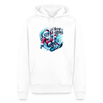 Joyeux Noël Père Noël - Sweat à capuche Premium bio Homme - blanc - Devant - Nico (187cm)