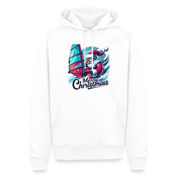 Joyeux Noël Père Noël - Sweat à capuche Premium bio Homme - blanc - Devant - Nico (187cm)