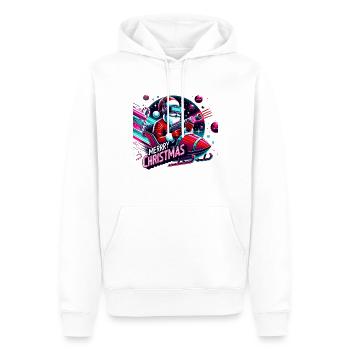 Joyeux Noël Père Noël - Sweat à capuche Premium bio Homme - blanc - Devant - Nico (187cm)