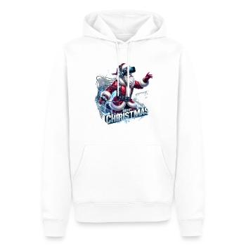 Joyeux Noël Père Noël - Sweat à capuche Premium bio Homme - blanc - Devant - Nico (187cm)