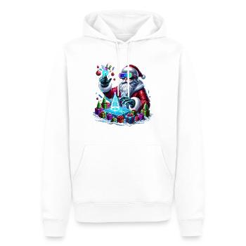 Joyeux Noël Père Noël - Sweat à capuche Premium bio Homme - blanc - Devant - Nico (187cm)