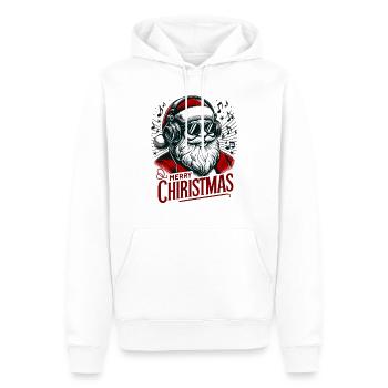 Joyeux Noël Père Noël - Sweat à capuche Premium bio Homme - blanc - Devant - Nico (187cm)
