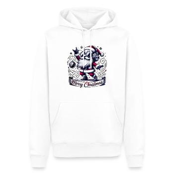 Joyeux Noël Père Noël - Sweat à capuche Premium bio Homme - blanc - Devant - Nico (187cm)