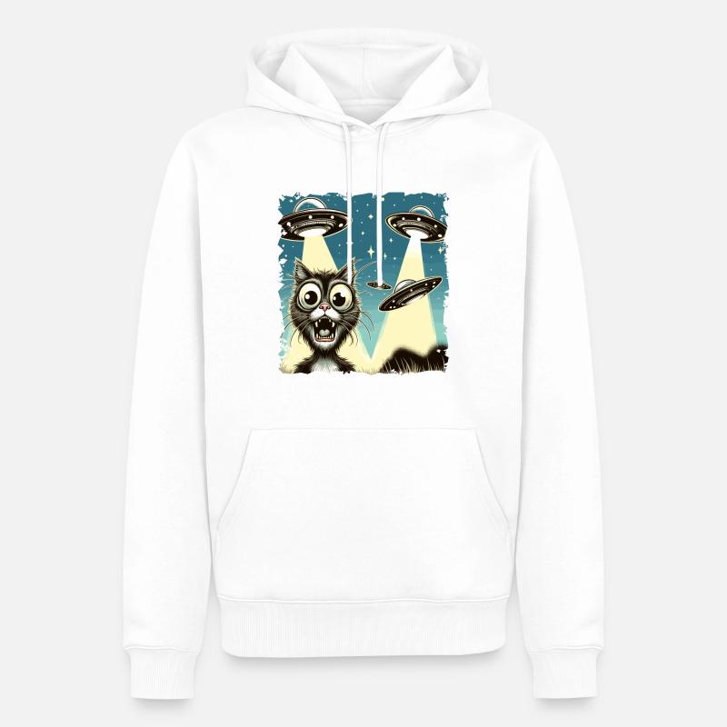 Drôle Alien Alien Croire - Sweat à capuche Premium bio Homme - blanc