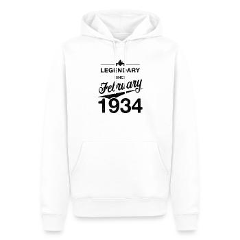 90th Birthday Legendary February 1934 Volume 34 - Men’s Premium Organic Hoodie - white - Front - Nico (187cm)