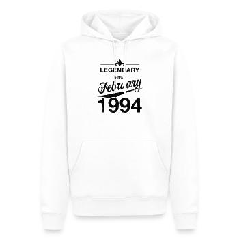30e anniversaire légendaire février 1994 volume 94 - Sweat à capuche Premium bio Homme - blanc - Devant - Nico (187cm)
