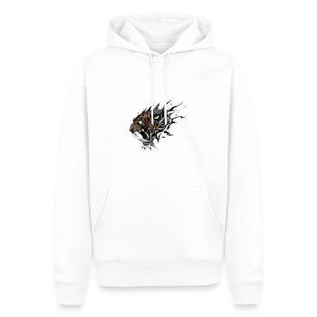Conception de tatouage de tigre à dents de sabre féroce - Sweat à capuche Premium bio Homme - blanc - Devant - Nico (187cm)