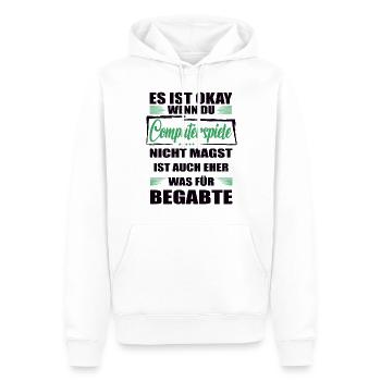 Computerspiele Lustiger Spruch für Mann & Frau - Männer Premium Bio Hoodie - Weiß - Vorne - Nico (187cm)