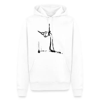 Fernsehturm Hangman - Männer Premium Bio Hoodie - Weiß - Vorne - Nico (187cm)