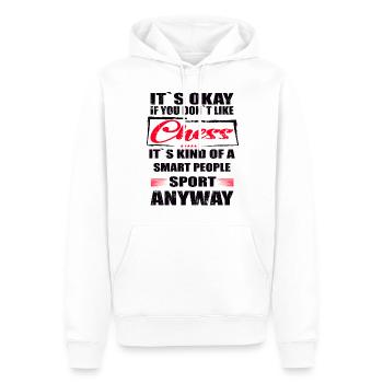 Ce n’est pas grave si vous n’aimez pas les échecs - Sweat à capuche Premium bio Homme - blanc - Devant - Nico (187cm)