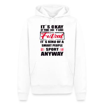 Ce n’est pas grave si vous n’aimez pas le futsal - Sweat à capuche Premium bio Homme - blanc - Devant - Nico (187cm)