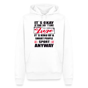 Ce n’est pas grave si vous n’aimez pas la luge - Sweat à capuche Premium bio Homme - blanc - Devant - Nico (187cm)