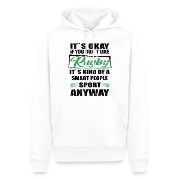 Ce n’est pas grave si vous n’aimez pas le rugby - Sweat à capuche Premium bio Homme - blanc - Devant - Nico (187cm)