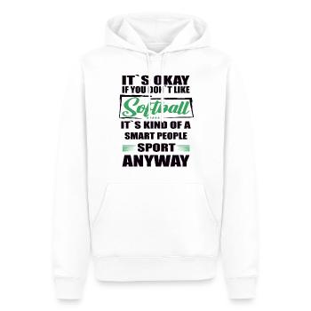 Ce n’est pas grave si vous n’aimez pas le softball - Sweat à capuche Premium bio Homme - blanc - Devant - Nico (187cm)