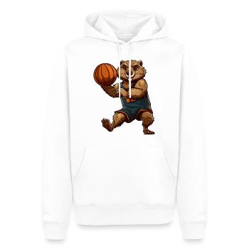 Basketball Beaver - Men’s Premium Organic Hoodie - white - Front - Nico (187cm)