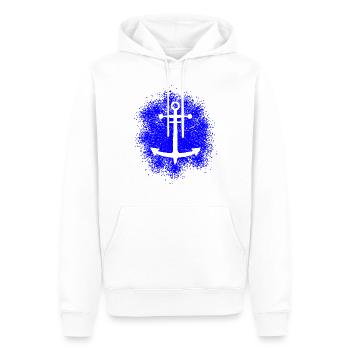 Anker – Symbol für Freiheit und Meer - Männer Premium Bio Hoodie - Weiß - Vorne - Nico (187cm)