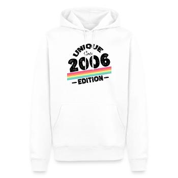 Unique Since 2006 Edition Birthday Vintage 2006 - Men’s Premium Organic Hoodie - white - Front - Nico (187cm)