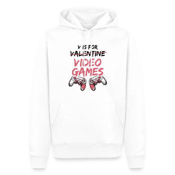 V is for Valentine Video Games - Valentine's Day - Men’s Premium Organic Hoodie - white - Front - Nico (187cm)