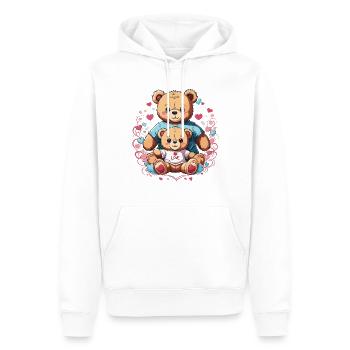 Teddybär Papa und Sohn in Love - Männer Premium Bio Hoodie - Weiß - Vorne - Nico (187cm)