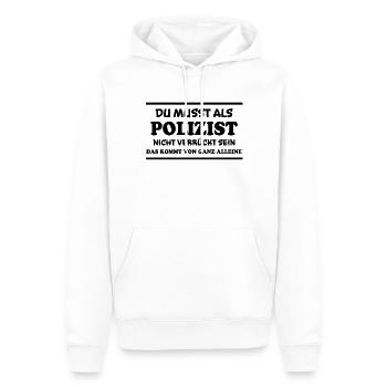 Polizist Spruch Polizei Lustiges Polizist Geschenk - Männer Premium Bio Hoodie - Weiß - Vorne - Nico (187cm)