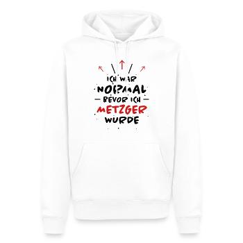 Metzger Spruch Fleischer Lustiges Metzger Geschenk - Männer Premium Bio Hoodie - Weiß - Vorne - Nico (187cm)