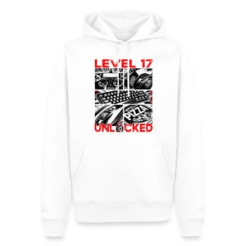Geburtstag Level 17 freigeschaltet Gaming & Zocker - Männer Premium Bio Hoodie - Weiß - Vorne - Nico (187cm)